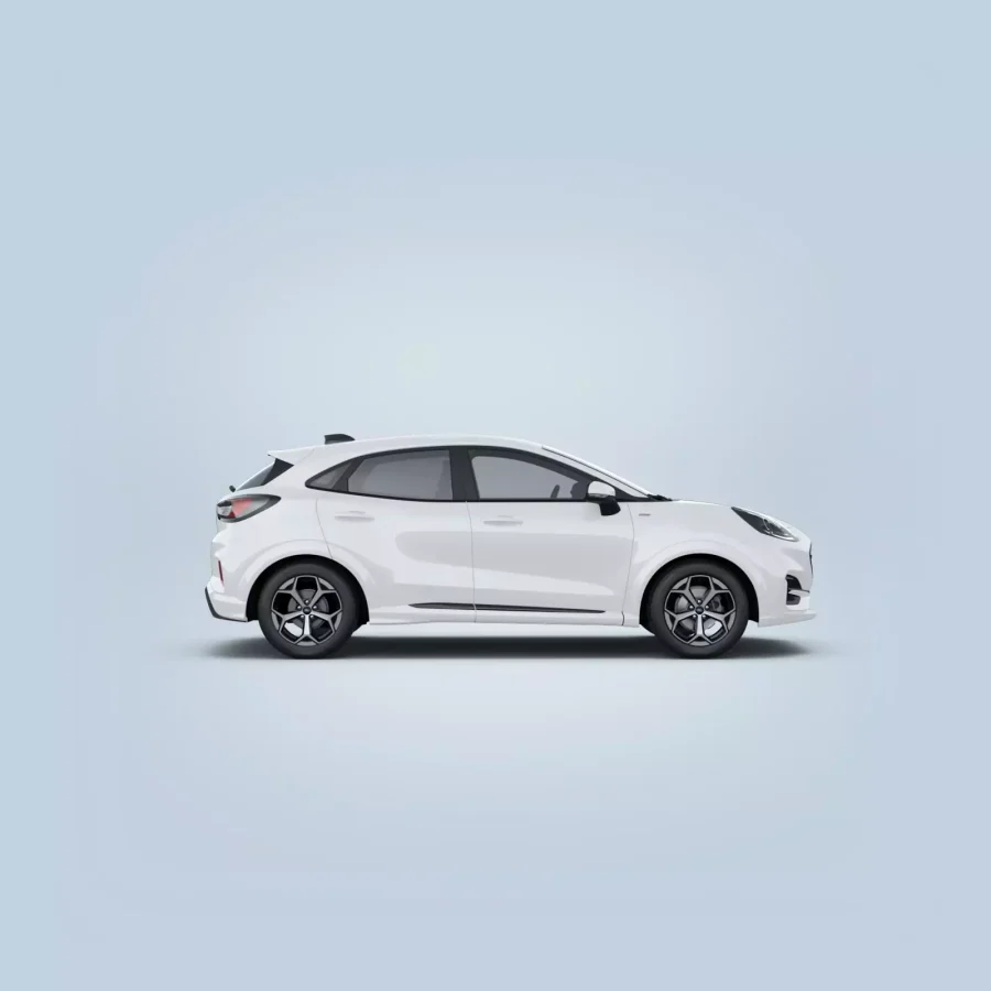 Renting Coches Baratos Ford Puma 1.0 EcoBoost MHEV ST-Line Blanco, Gris Cactus