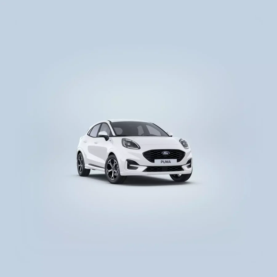 Renting Coches Baratos Ford Puma 1.0 EcoBoost MHEV ST-Line Blanco, Gris Cactus