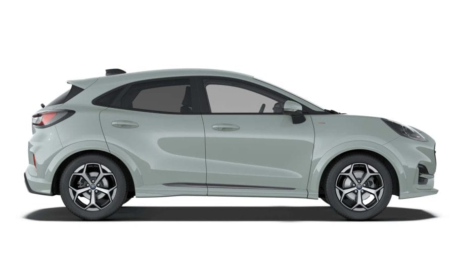 Renting Coches Baratos Ford Puma 1.0 EcoBoost MHEV ST-Line Gris Cactus, Blanco