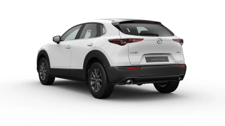 Renting Coches Baratos Mazda CX-30 2.5 e-Skyactiv G MHEV MT Prime-Line Blanco, Soul Red Crystal