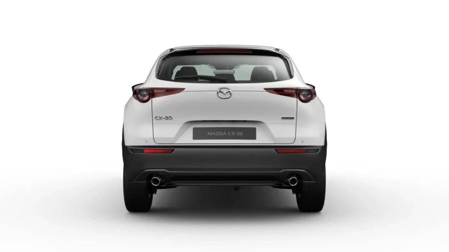Renting Coches Baratos Mazda CX-30 2.5 e-Skyactiv G MHEV MT Prime-Line Blanco, Soul Red Crystal