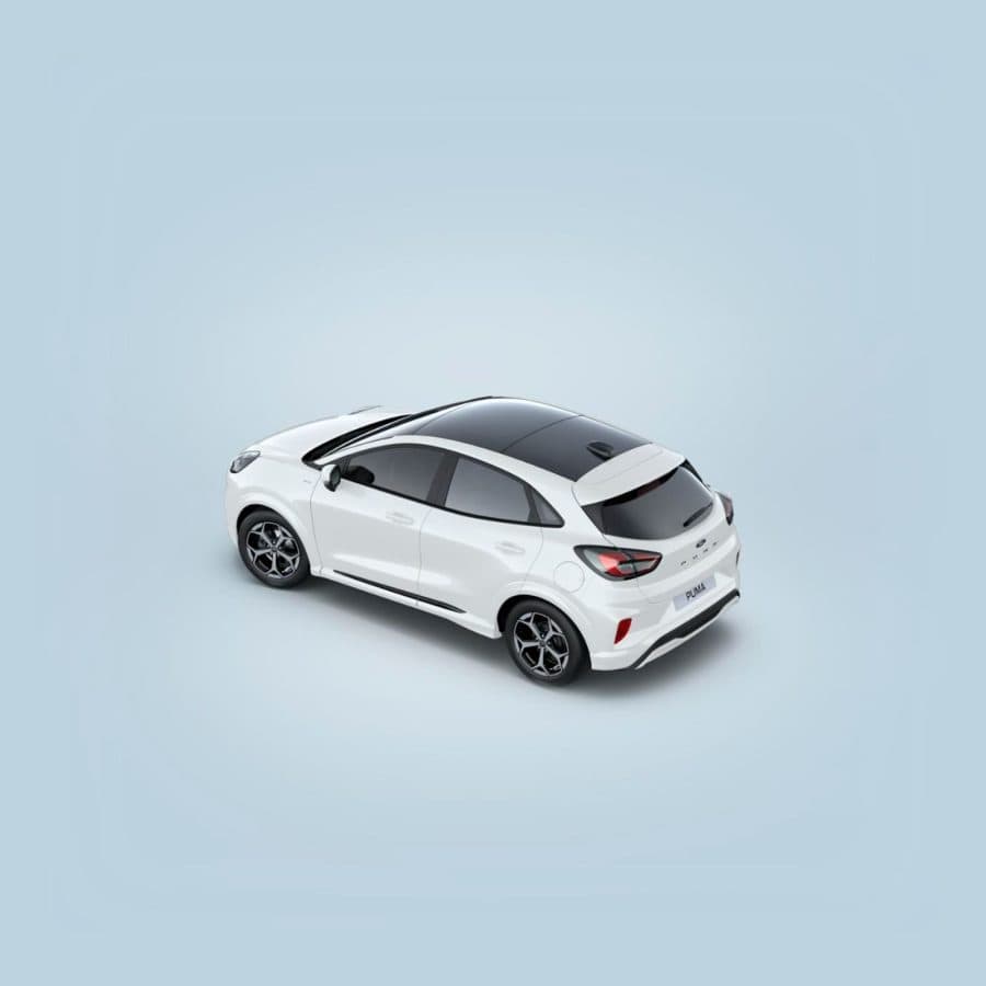 Renting Coches Baratos Ford Puma 1.0 EcoBoost MHEV ST-Line Blanco, Gris Cactus