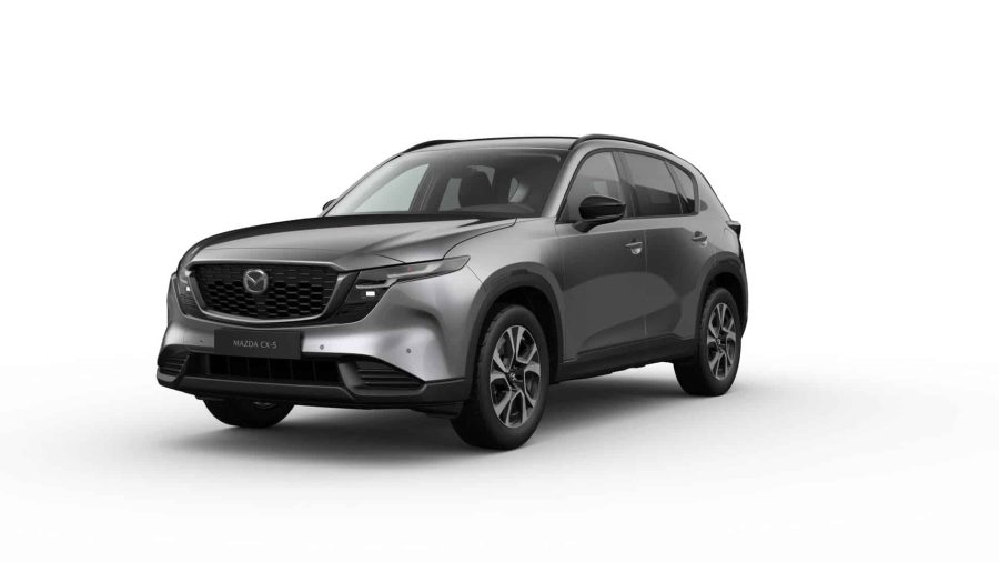 Renting Coches Baratos Mazda CX-5 2.5 e-Skyactiv-G MHEV FWD Aut. Centre-Line Machine Gray, Soul Red Crystal