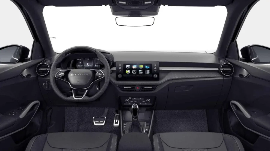 Renting Coches Baratos Skoda Fabia 1.5 TSI DSG Plus Negro Magico Efecto Perla, Blanco Candy