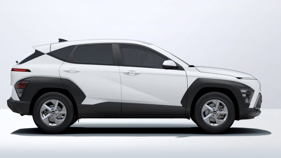 Renting Coches Baratos Hyundai Kona HEV 1.6 GDi DT Maxx Atlas White, Ecotronic Gray