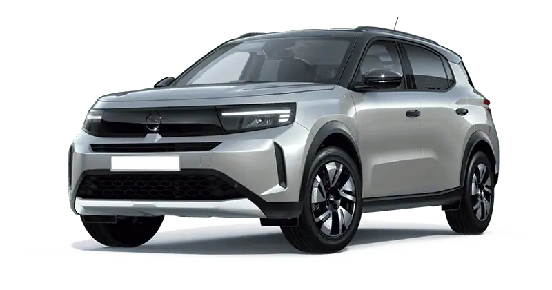 Renting Coches Baratos Opel Frontera 1.2T XHT Hybrid eDCT6 107kW Ultimate Kristall Silver, Arktis White