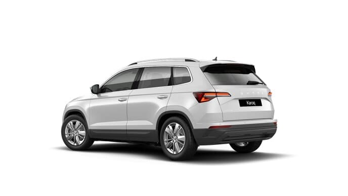 Renting Coches Baratos Skoda Karoq 2.0 TDI DSG Selection Blanco Luna, Gris Graphite