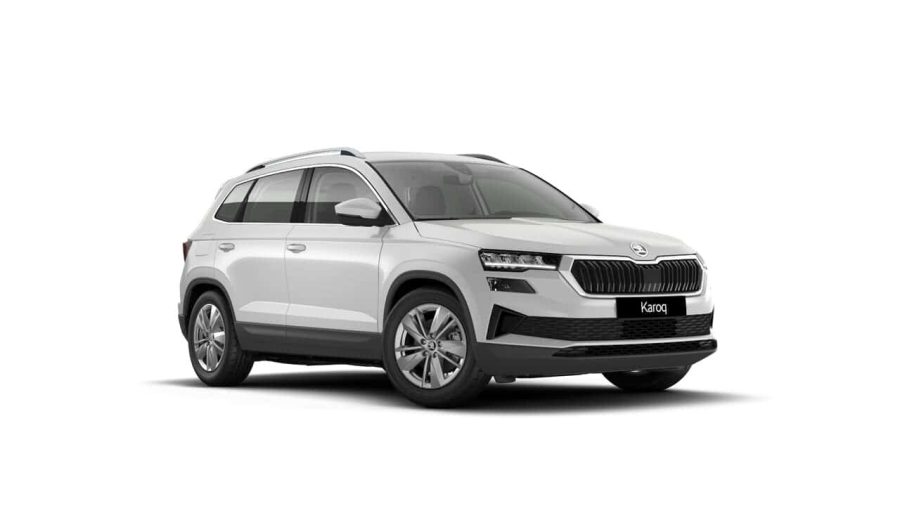 Renting Coches Baratos Skoda Karoq 2.0 TDi DSG Selection 4×4 Blanco Luna, Gris Graphite