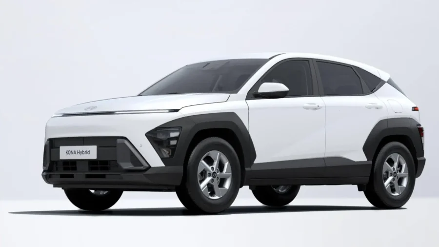 Renting Coches Baratos Hyundai Kona HEV 1.6 GDi DT Maxx Atlas White, Ecotronic Gray
