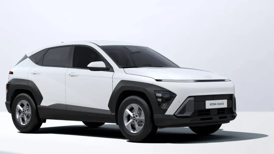 Renting Coches Baratos Hyundai Kona HEV 1.6 GDi DT Maxx Atlas White, Ecotronic Gray