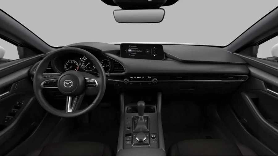 Renting Coches Baratos Mazda 3 2.5L e-SYACTIV G MHEV 6AT CENTRE-LINE Artic White, Soul Red Crystal
