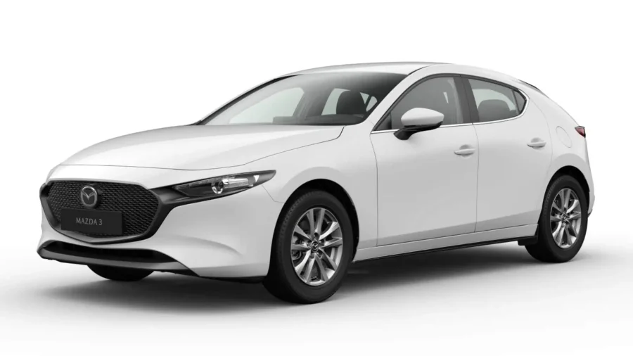 Renting Coches Baratos Mazda 3 2.5 e-SKYACTIV G MHEV 6MT Prime-Line Artic White
