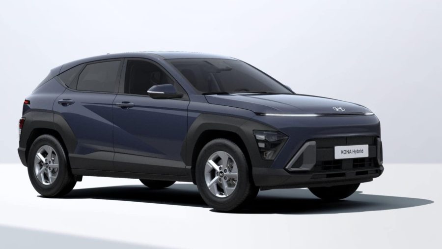 Renting Coches Baratos Hyundai Kona 1.6 GDi HEV DT Maxx Denim Blue, Atlas White