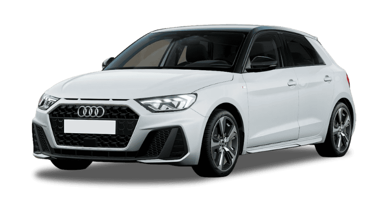 Renting Coches Baratos Audi A1 Sportback 30 TFSI S tronic Adrenalin Blanco / Techo Negro, Azul Navarra / Techo Negro, Rojo / Techo Negro