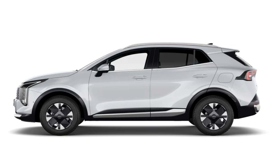Renting Coches Baratos Kia Sportage 1.6 T-GDi HEV Drive 4×2 Deluxe White, Lunar Silver, Dark Penta Metal