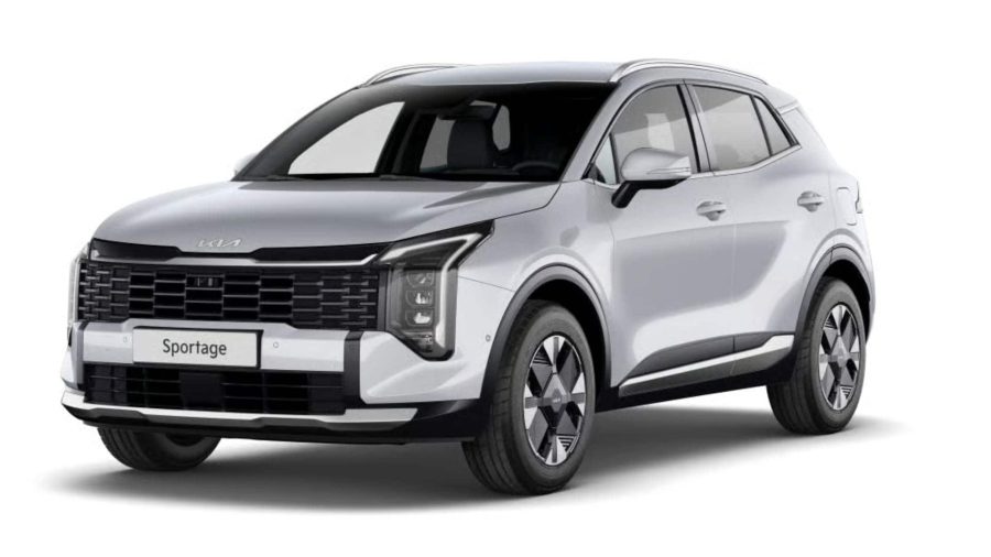 Renting Coches Baratos Kia Sportage 1.6 T-GDi HEV Drive 4×2 Deluxe White, Lunar Silver, Dark Penta Metal