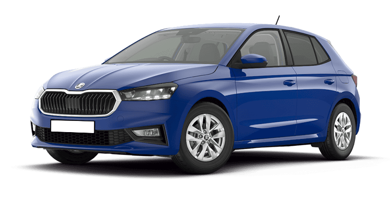 Renting Coches Baratos Skoda Fabia 1.0 MPI Selection Azul, Blanco
